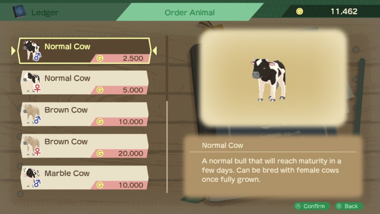 ledger buying animals story of seasons a wonderful life livestock guide farm animals how to raise animals