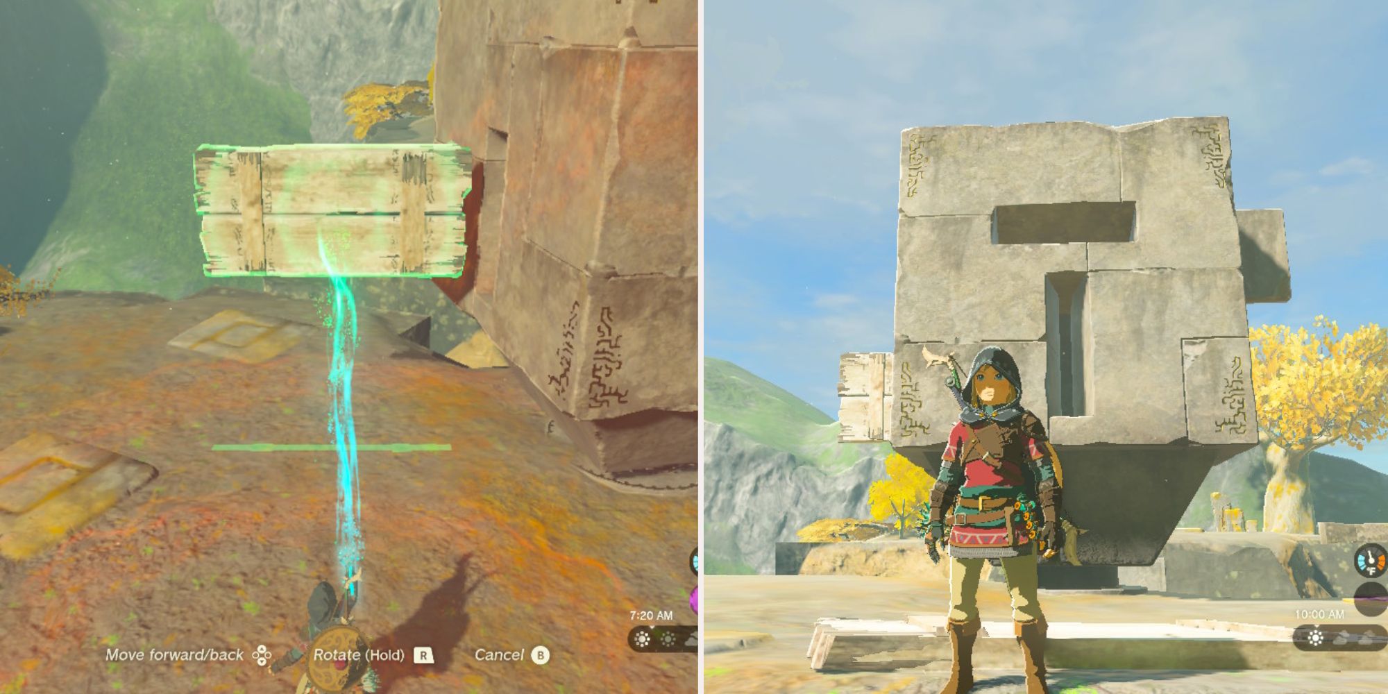 Link uses his abilities to solve a riddle for a quest.