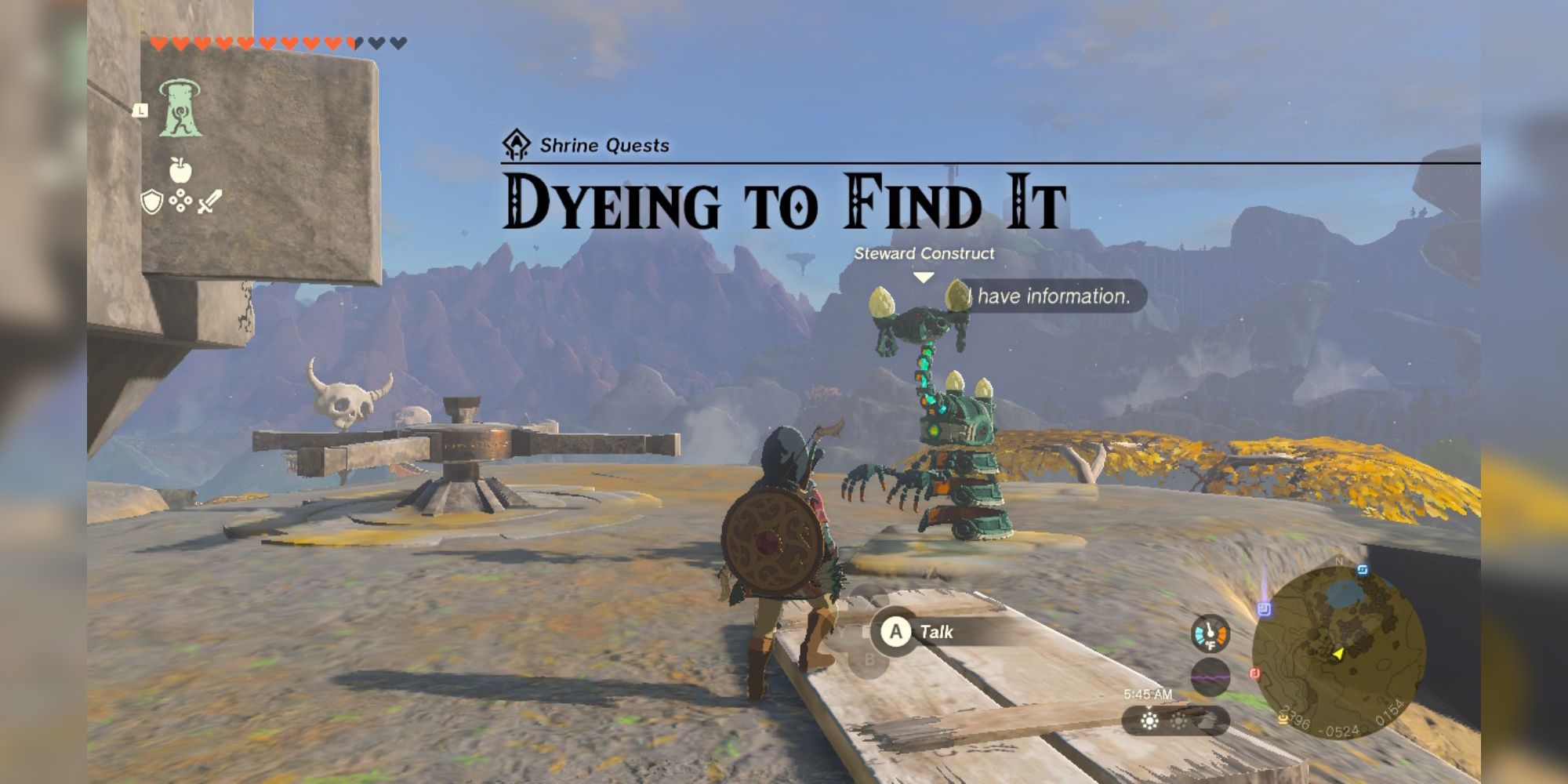 Link receives a quest from an ancient robotic construct.
