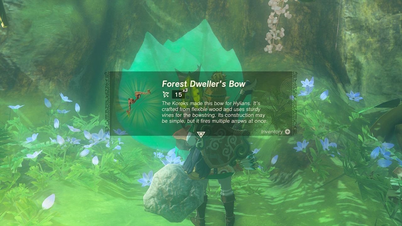 link receiving the forest dweller's bow totk tears of the kingdom walton's treasure hunt korok forest