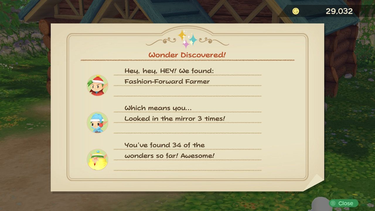 look in the mirror three times story of seasons a wonderful life wonder guide