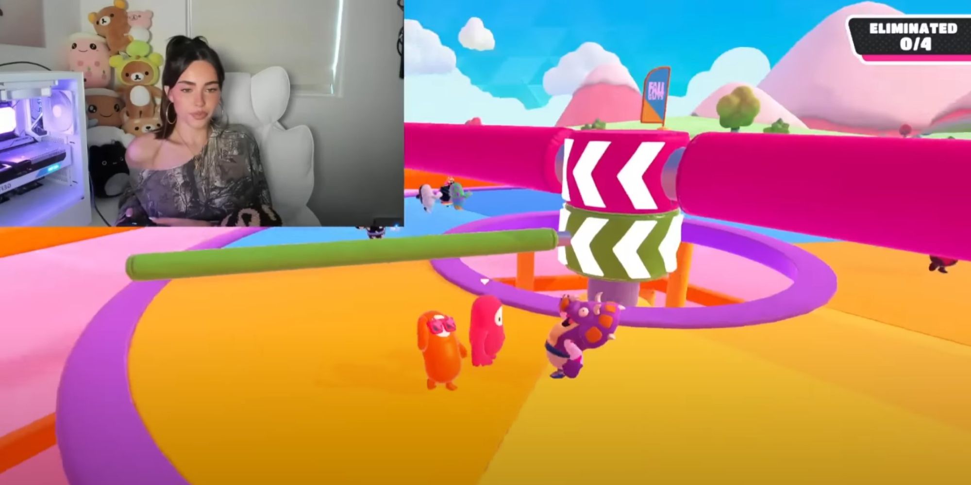 An image of Madison Beer playing Fall Guys on her Twitch stream.
