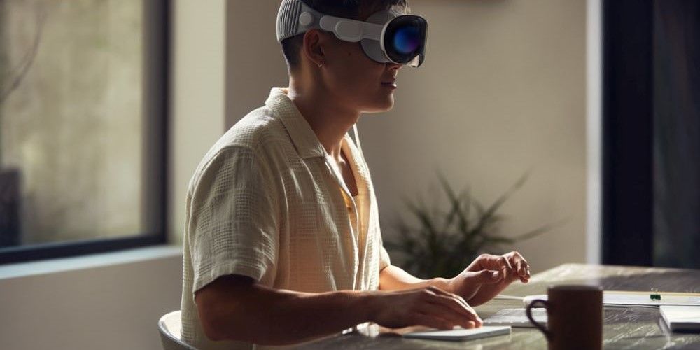 Man Using Apple Vision Pro