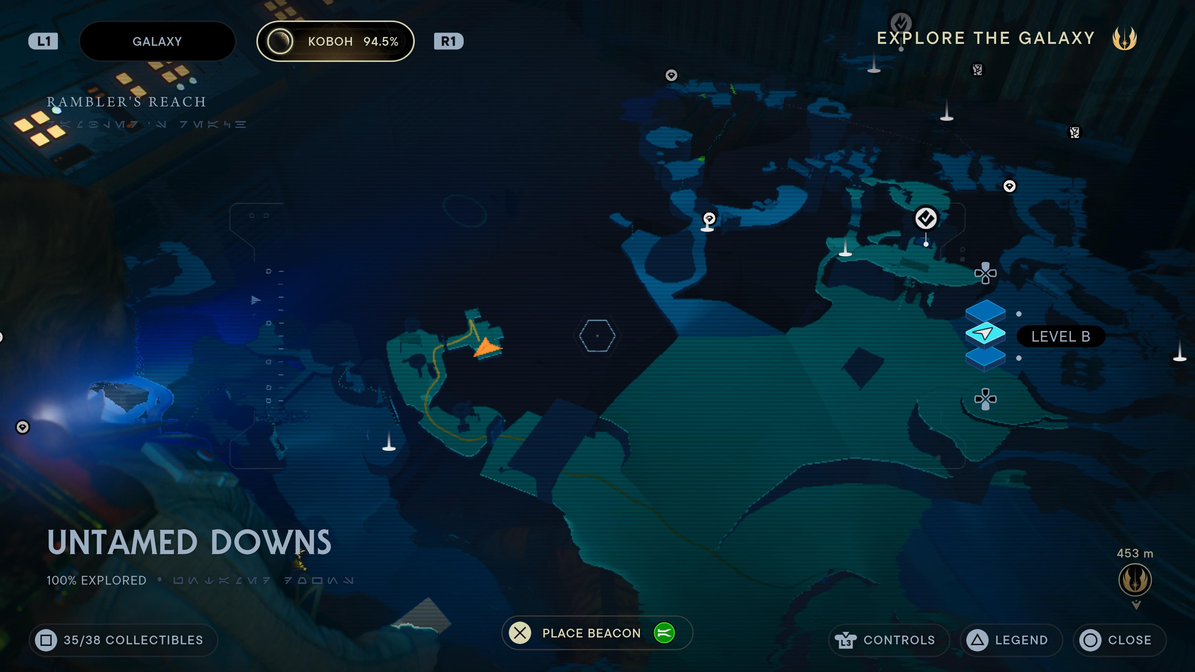 Map location of a BD-1 scan point in legendary droideka room in Jedi Survivor