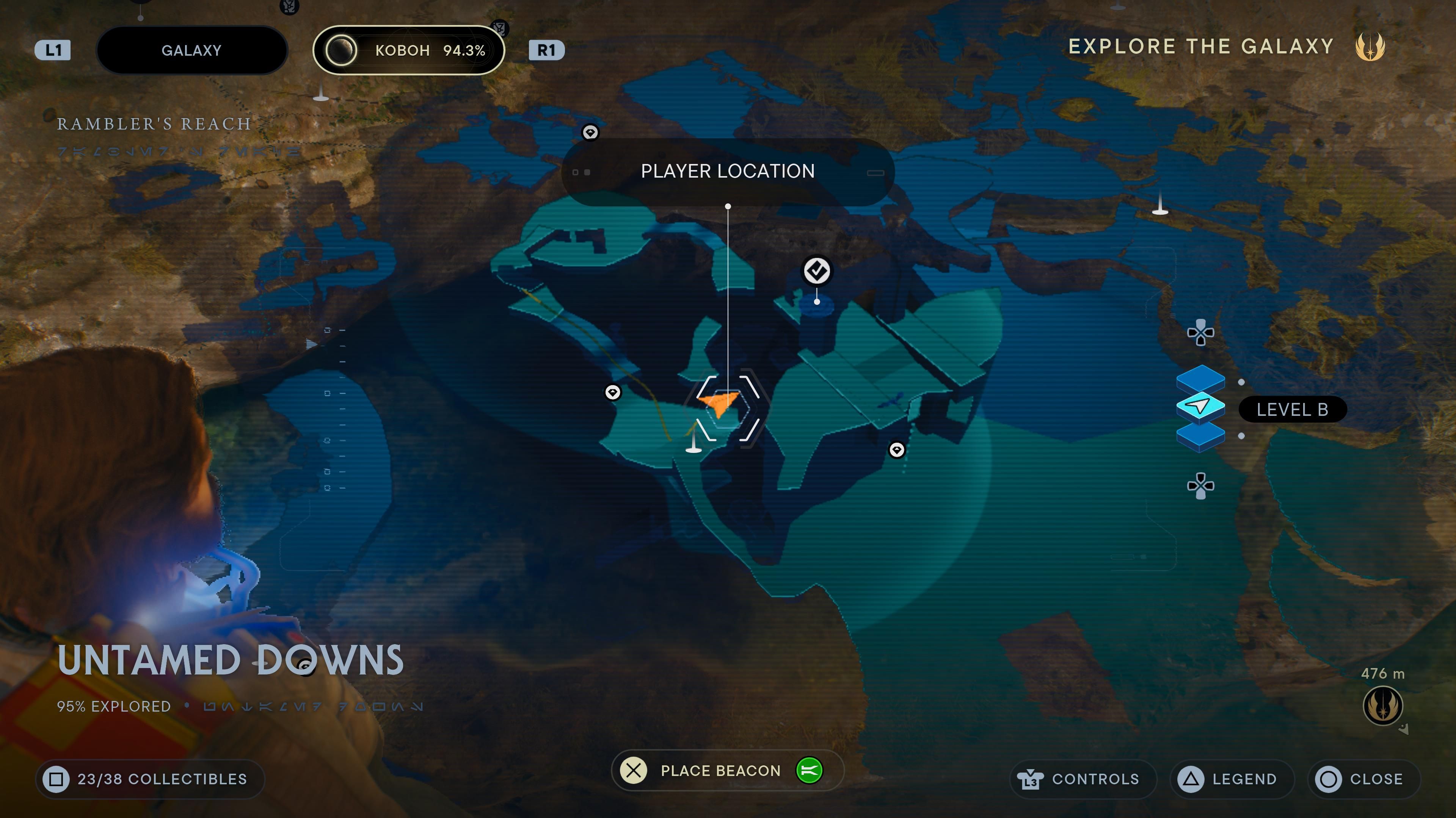 Map location of a BD-1 scan point in some pools of water in Jedi Survivor