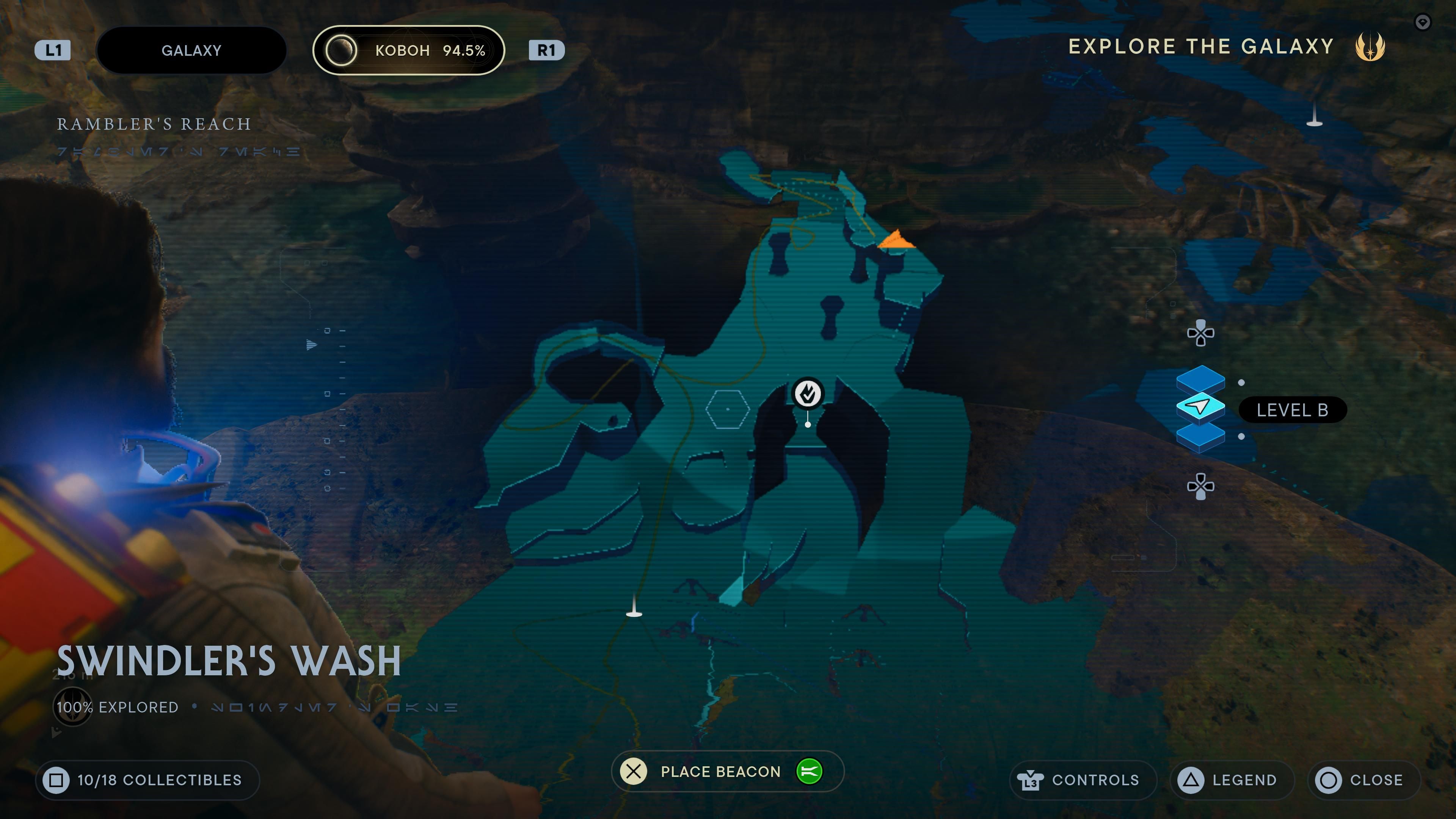 Map location of a force essence in Swindler's Ridge in Jedi Survivor