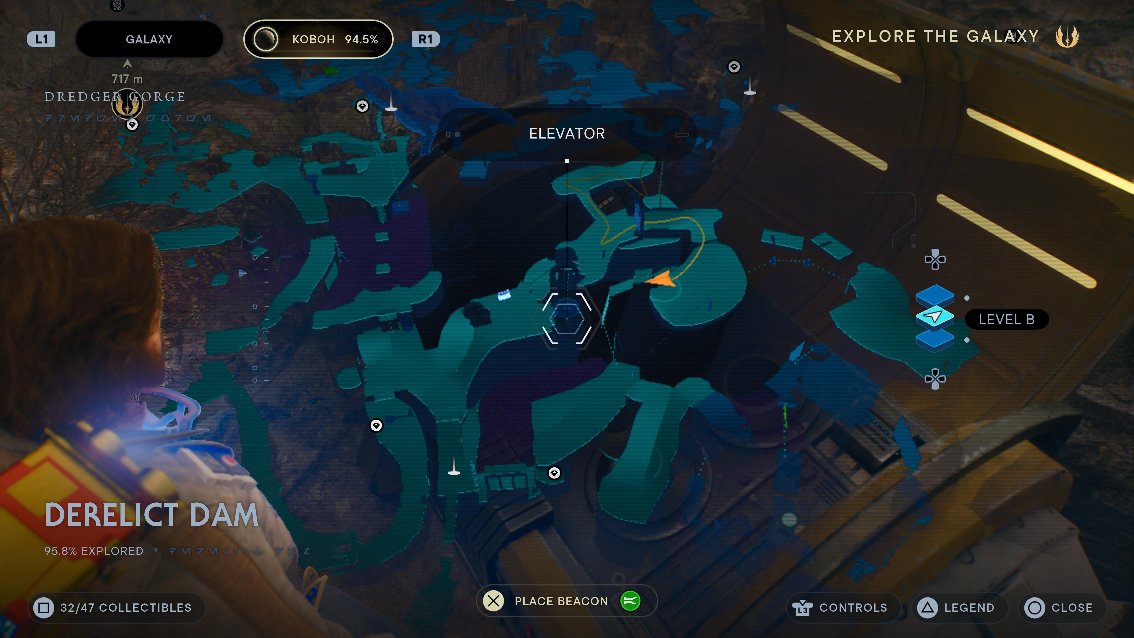 Map location of a Max Stim Increase chest in Jedi Survivor