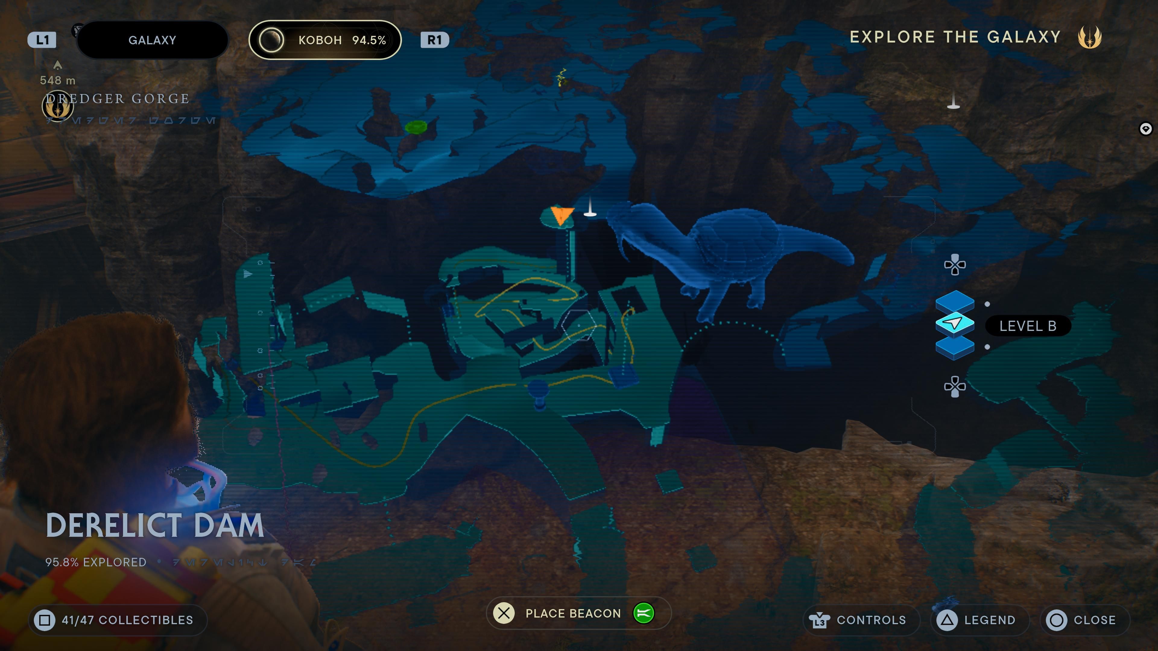 Map location of a Priorite Shard across from the Torontoshell in Jedi Survivor-1