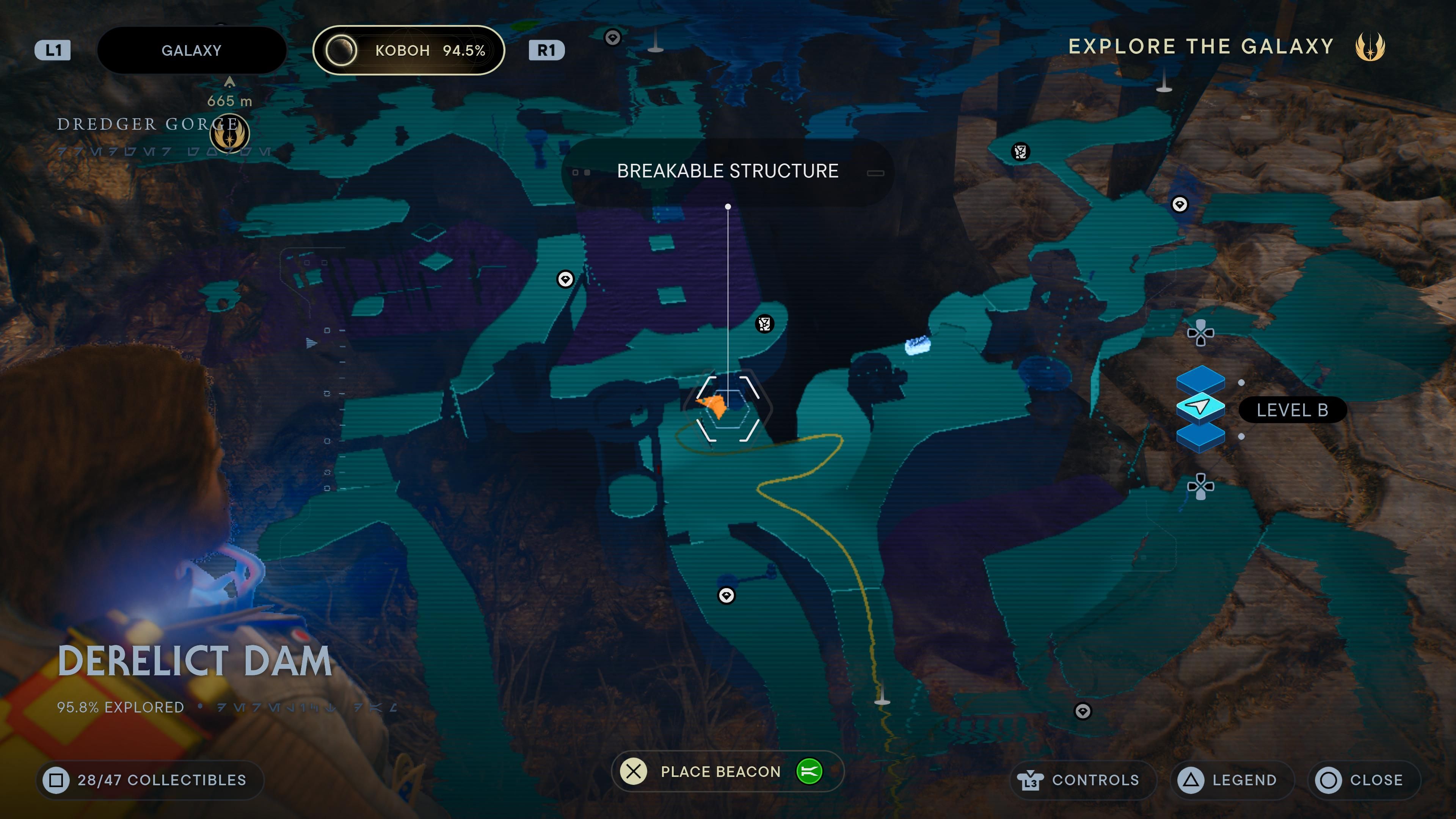 Map location of a Seed Pod near the Tar Pit in Jedi Survivor