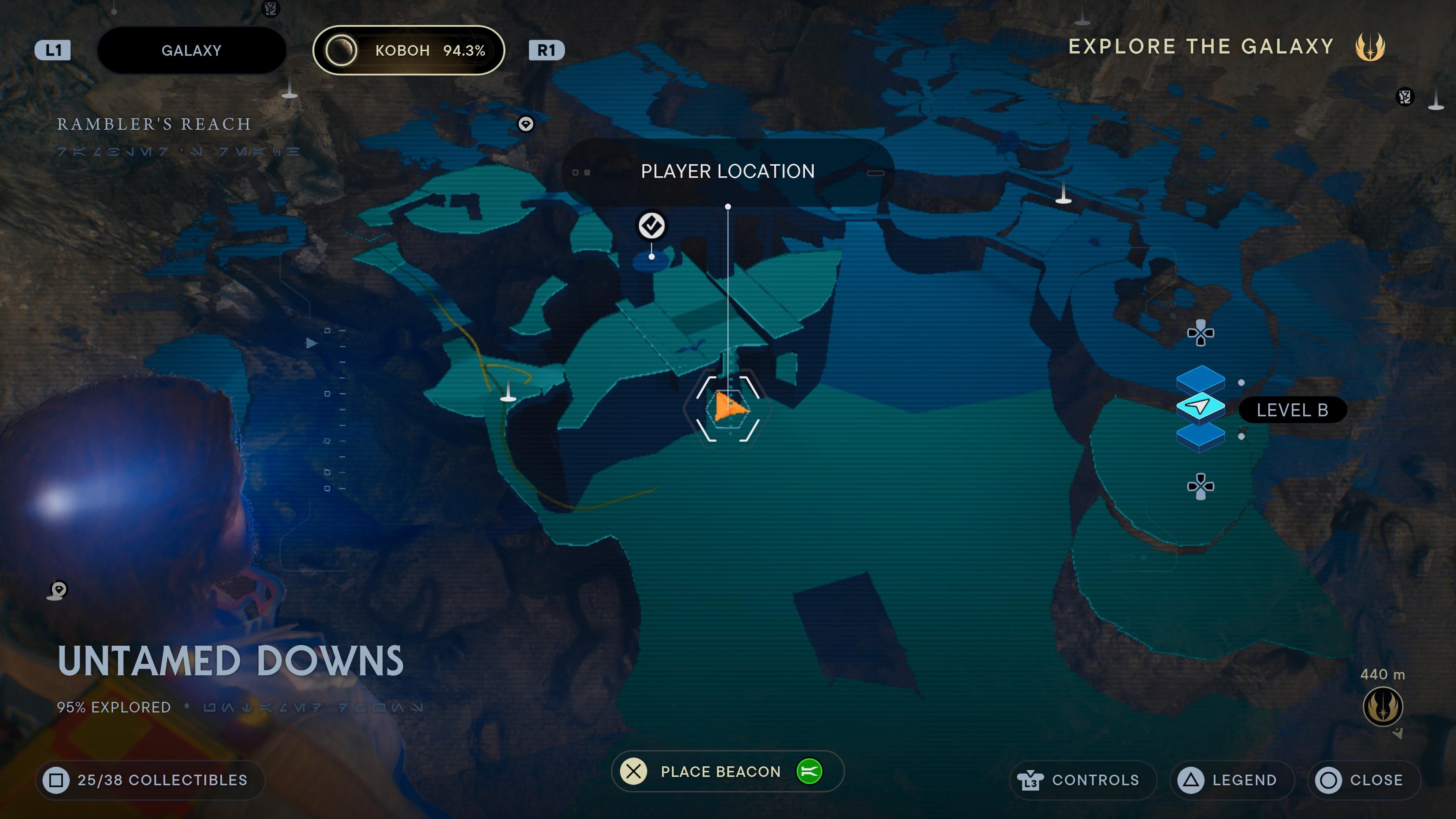 Map location of a treasure near the ruins with the High Republic chamber