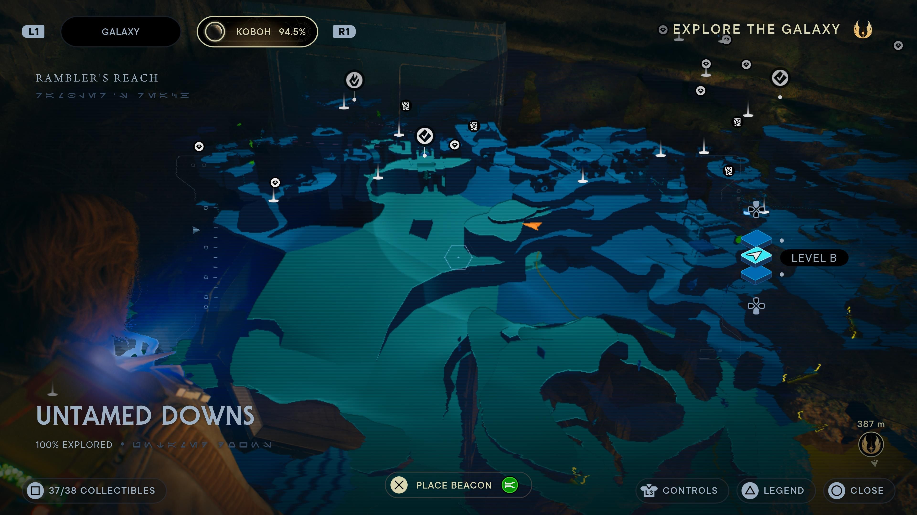 Map location of chest in cave in Untamed Downs in Jedi Survivor
