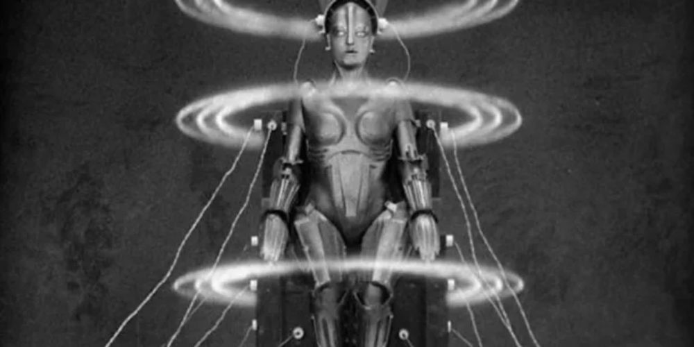 brigitte helm as the machine man in metropolis (1927)