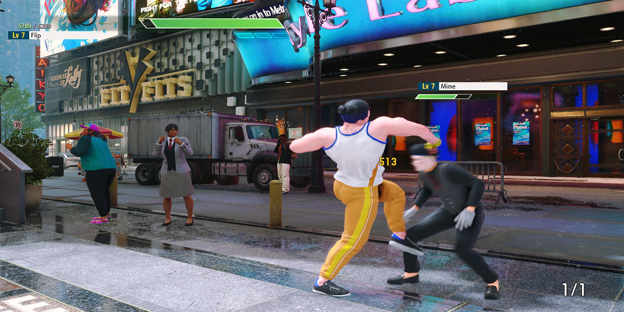 Flip fights a Mime at Beat Square in Street Fighter 6.