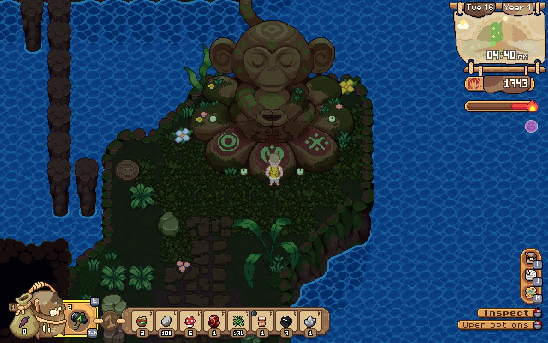 Monkey Totem in the jungle area of the cave.
