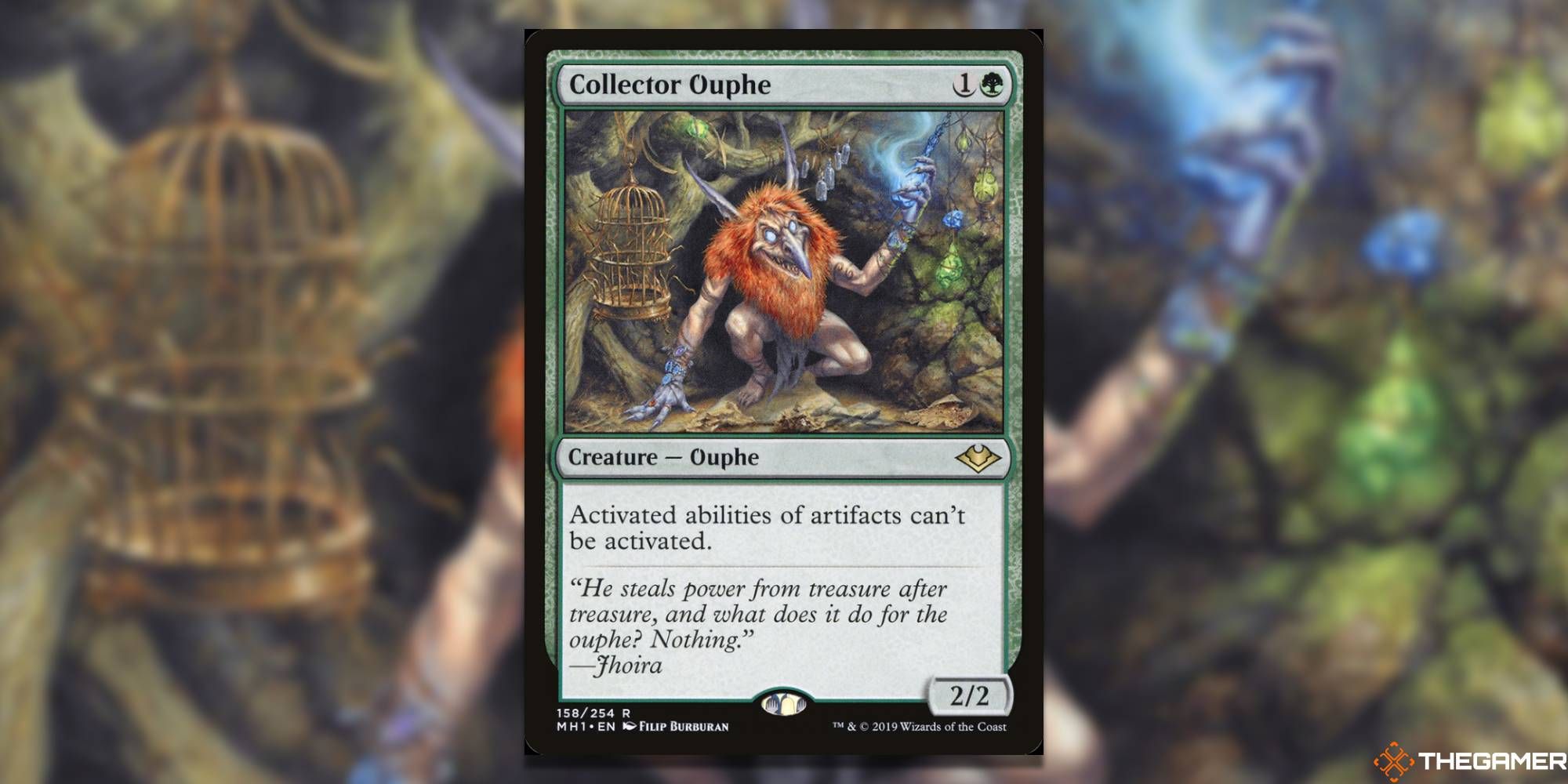 MTG Collector Ouphe card and art background