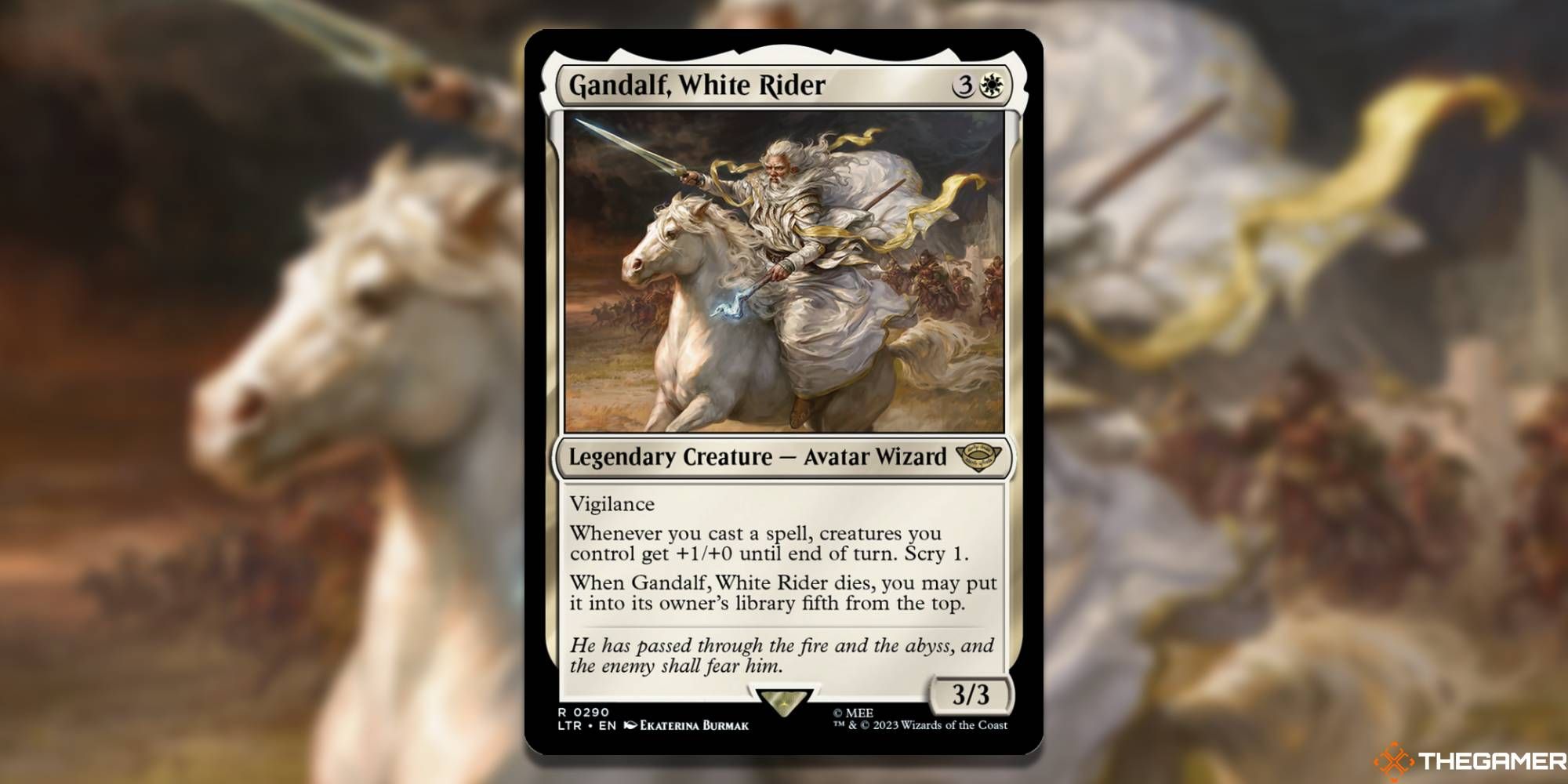 MTG Gandalf, White Rider card and art background