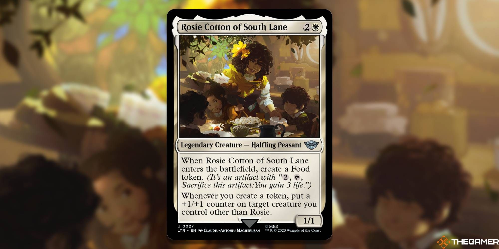 Image of the Rosie Cotton Of South Lane card in Magic: The Gathering, with art by Claudiu-Antoniu Magherusan