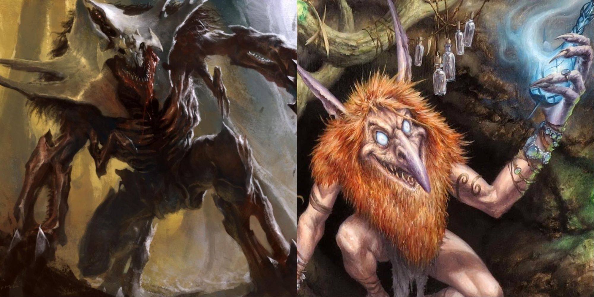 Vorinclex, Voice of Hunger and Collector Ouhpe card artworks