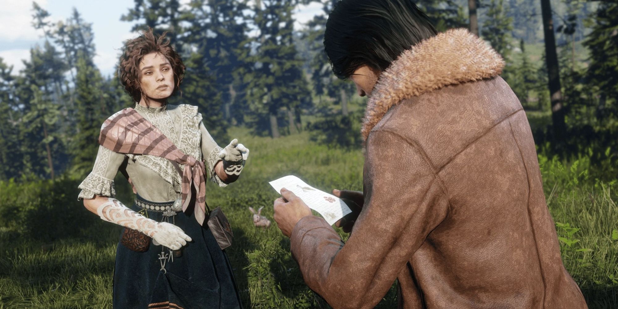 An image of the player learning the naturalist profession from Davenport in Red Dead Online