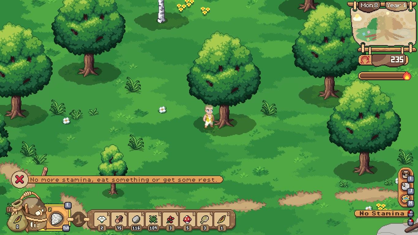 The villager with an empty stamina meter.