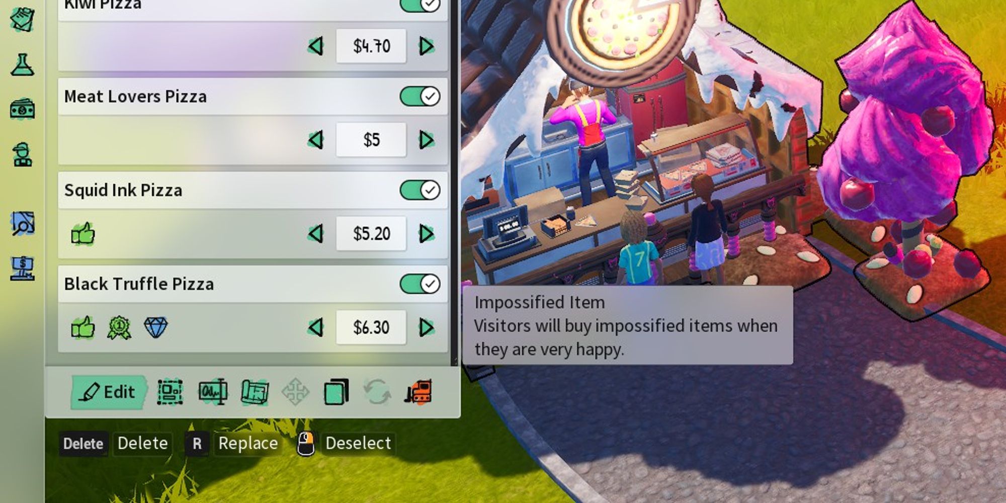 park beyond impossified pizza menu item