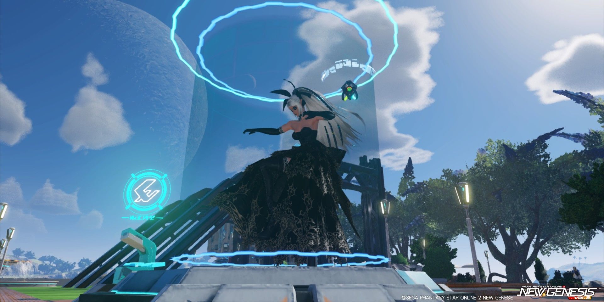 Phantasy Star Online 2 New Genesis player on teleporter