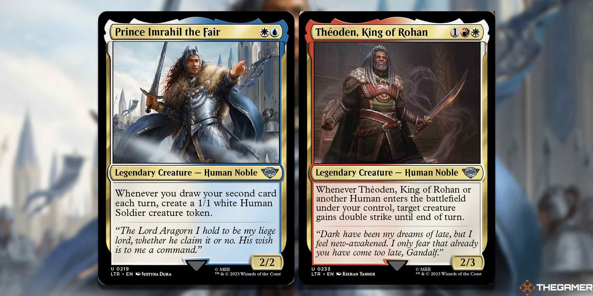 prince imrahil the fair and king theoden of rohan cards from mtg