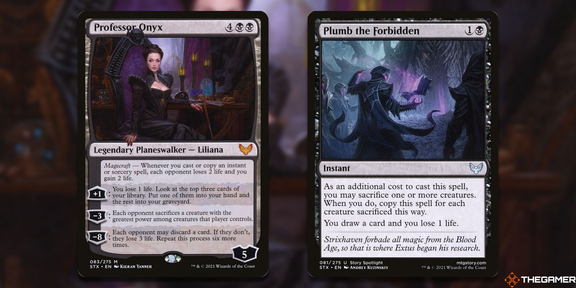 MTG: Professor Onyx and Plumb the Forbidden cards