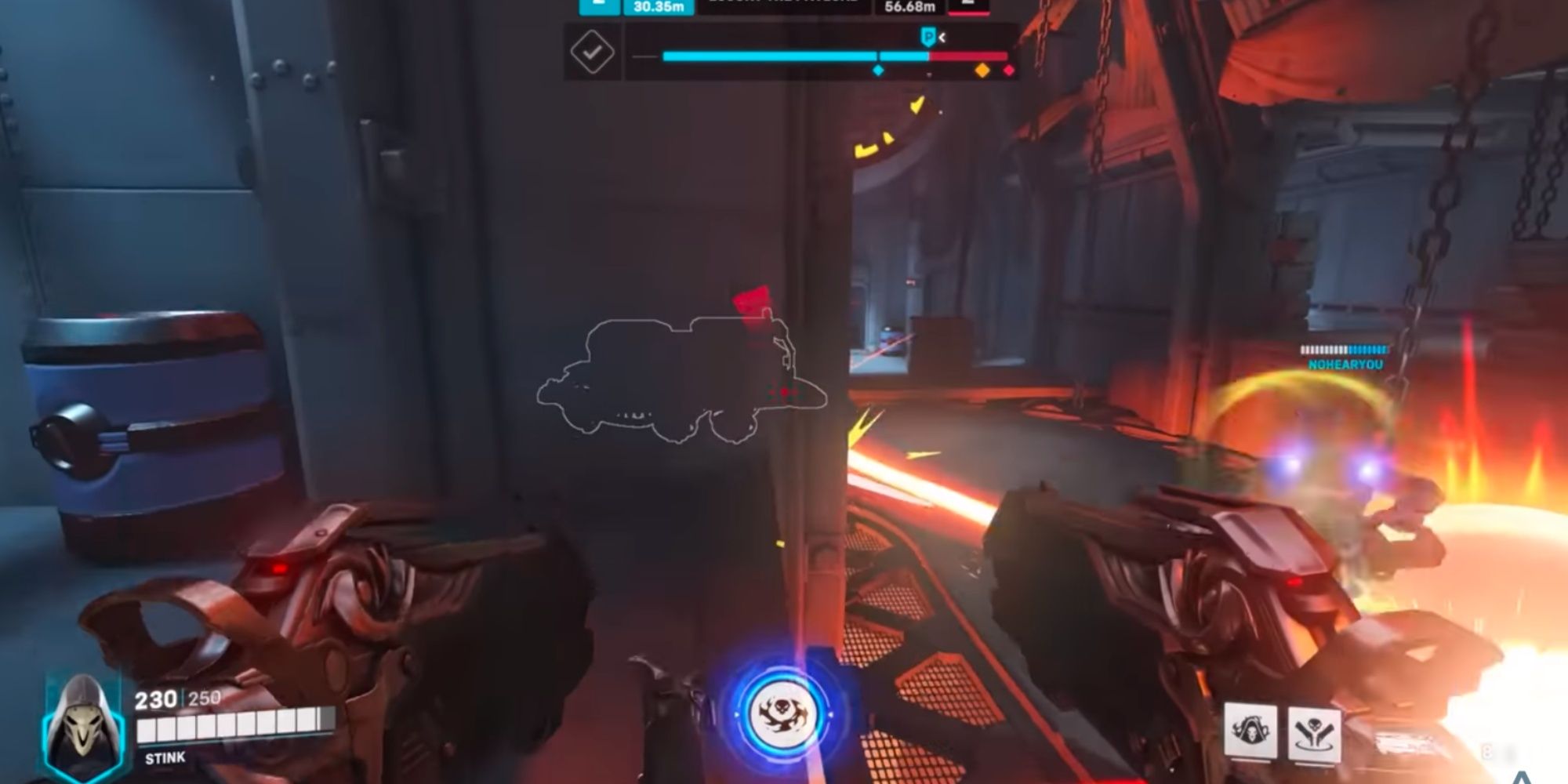 Reaper's Hellfire Shotgun in Action Killing a Hidden Enemy