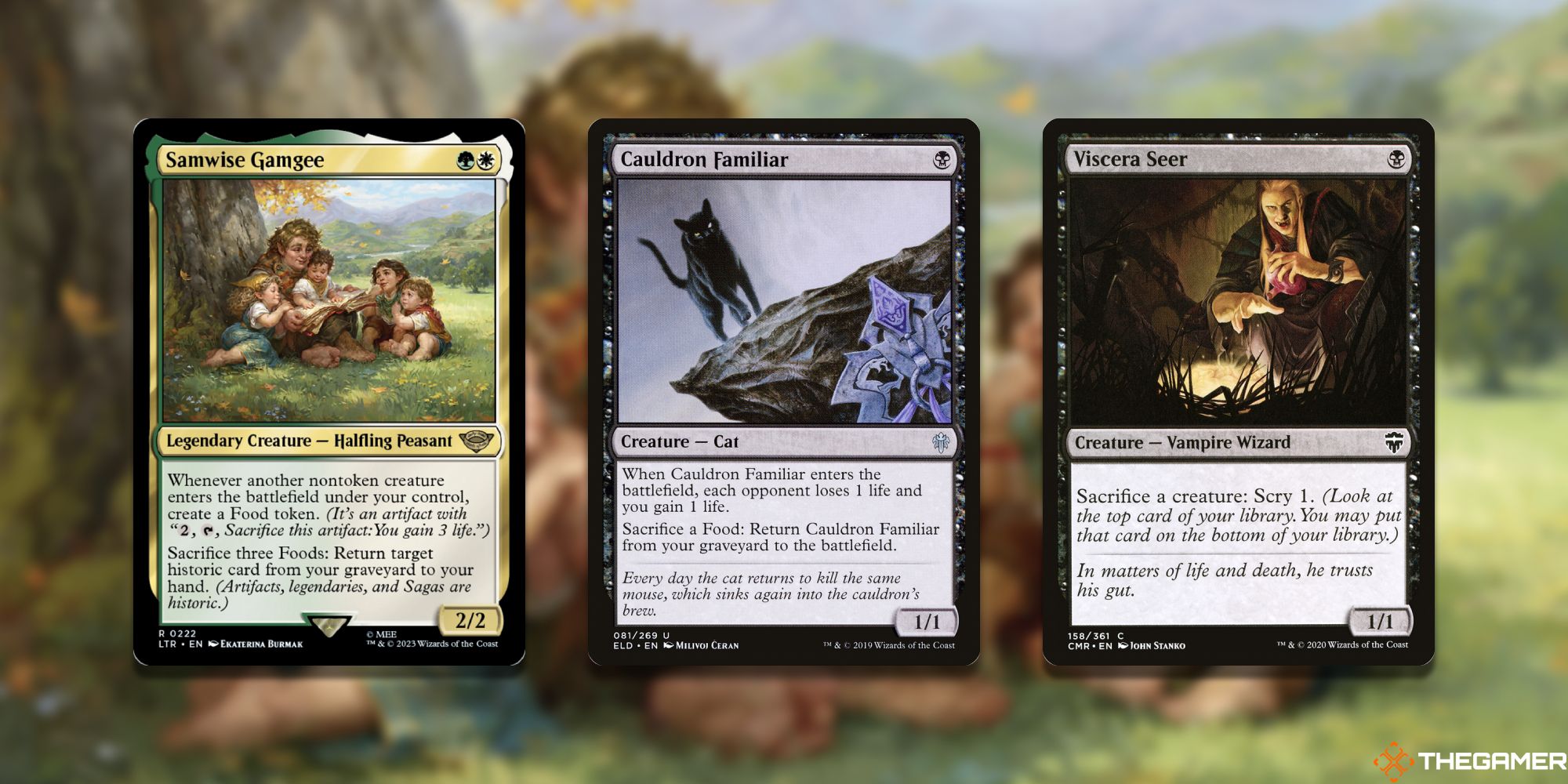 MTG: Samwise Gamgee/Cauldron Familiar/Viscera Seer cards