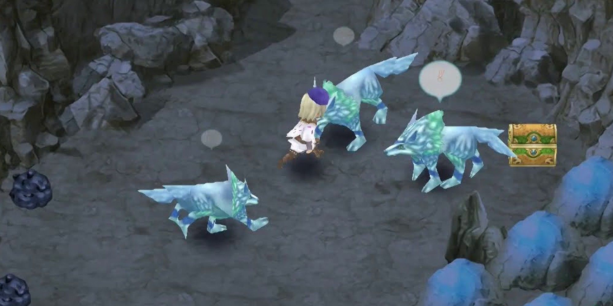 The prince is surrounded by a pack of silver wolves