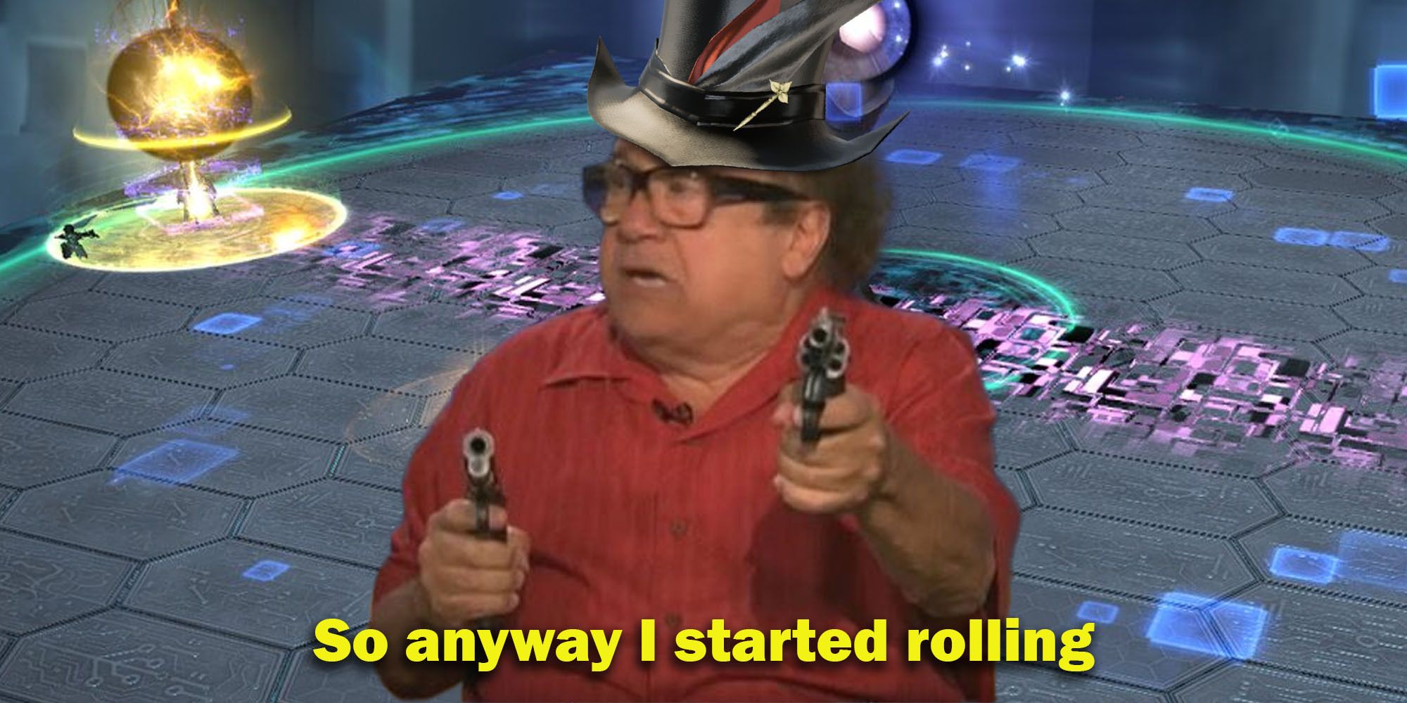 Danny Devito meme adapted to a Final Fantasy 14 background and it says 
