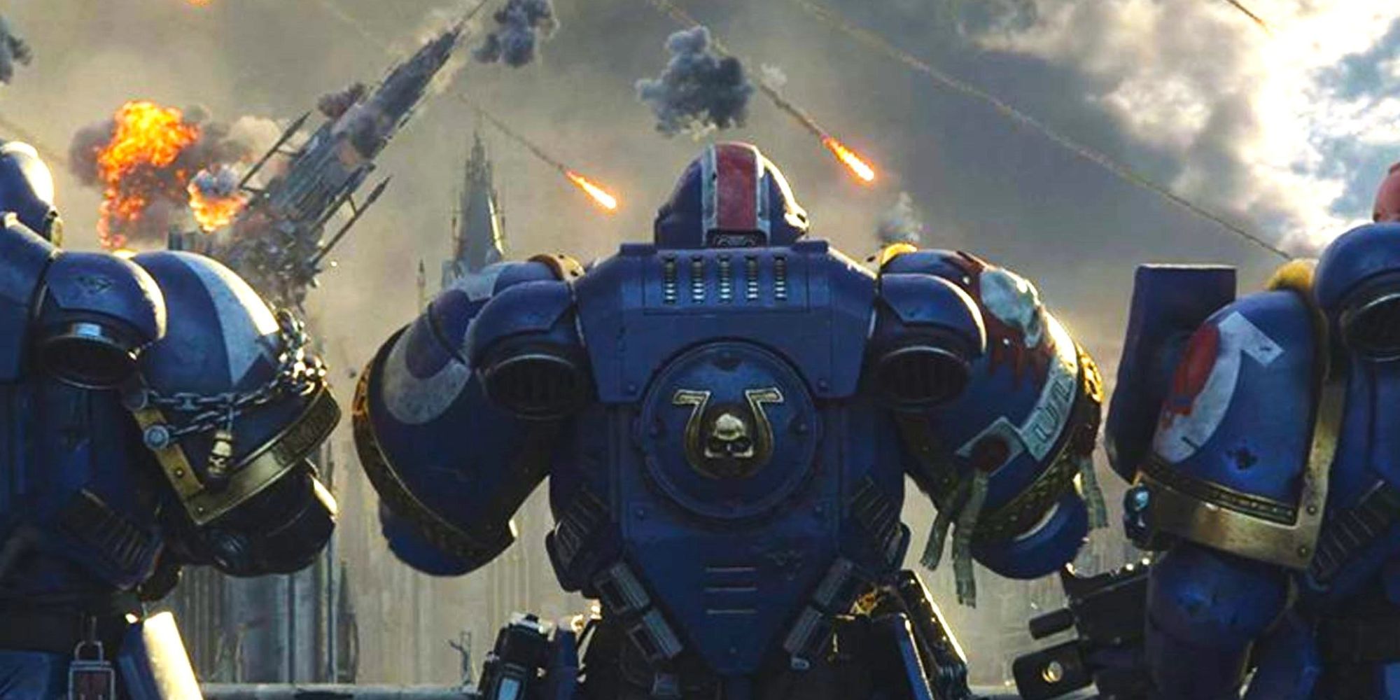 space marines staring into the distance at battle