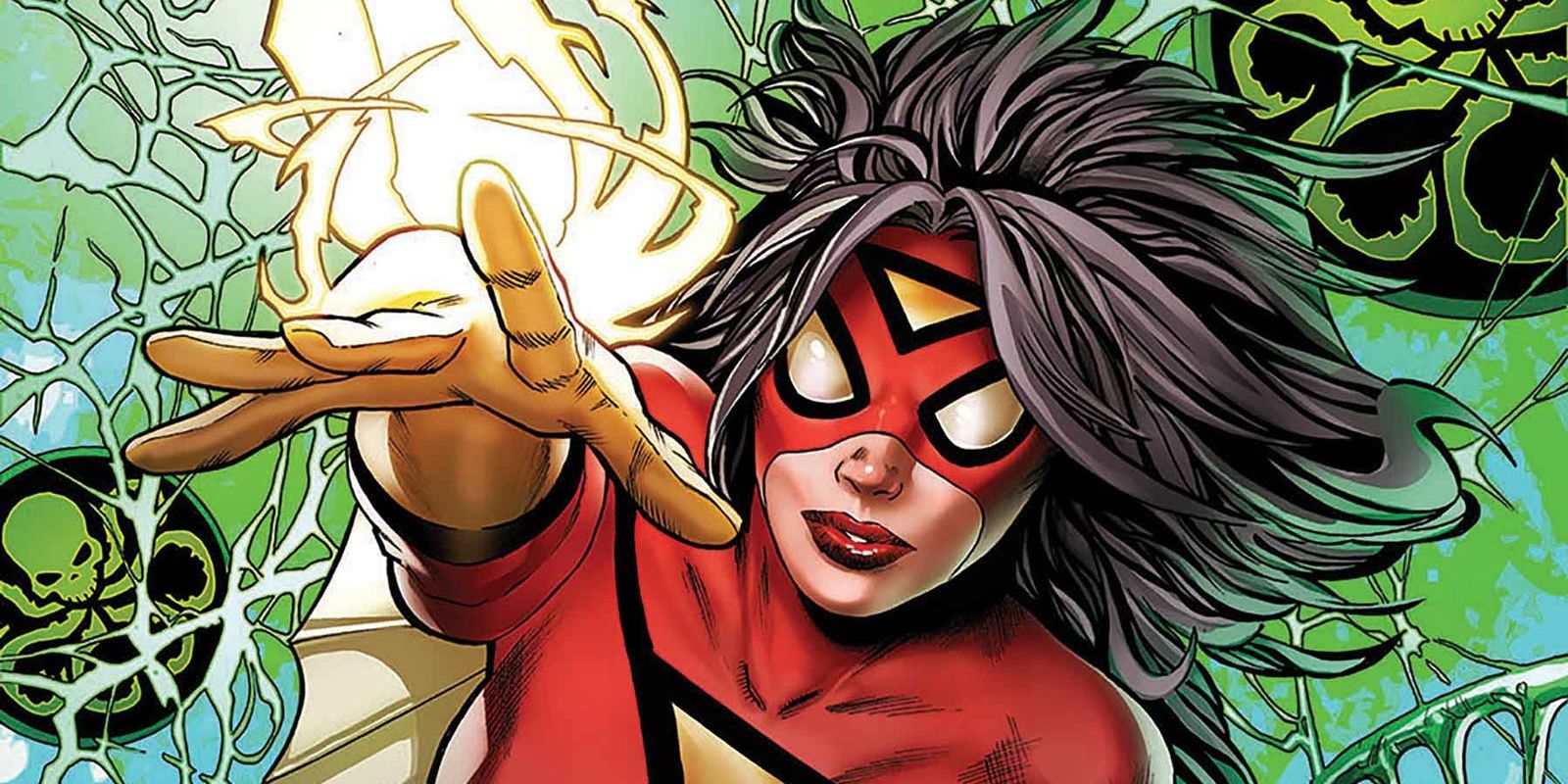 Spider-Woman Hydra in the comics stretching her hands out