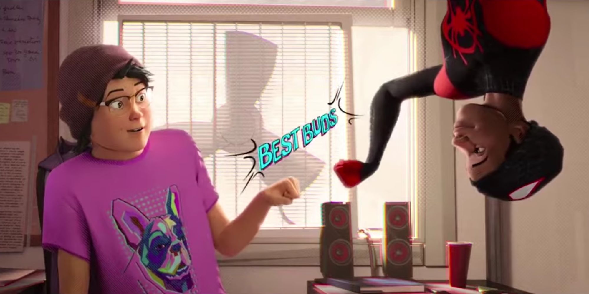 Ganke and Miles in Spider-Man: Into the Spider-Verse.