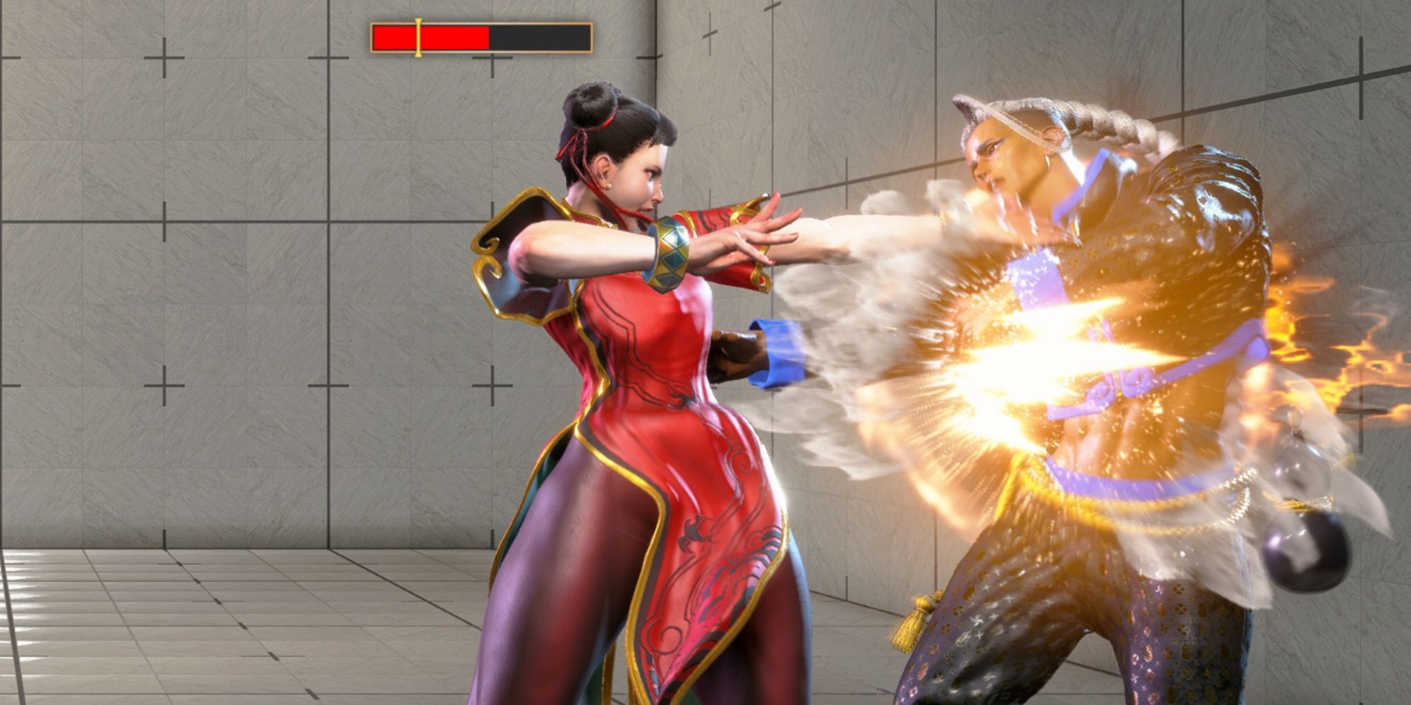The Action Timing Display Meter above Chun-Li's head in Street Fighter 6