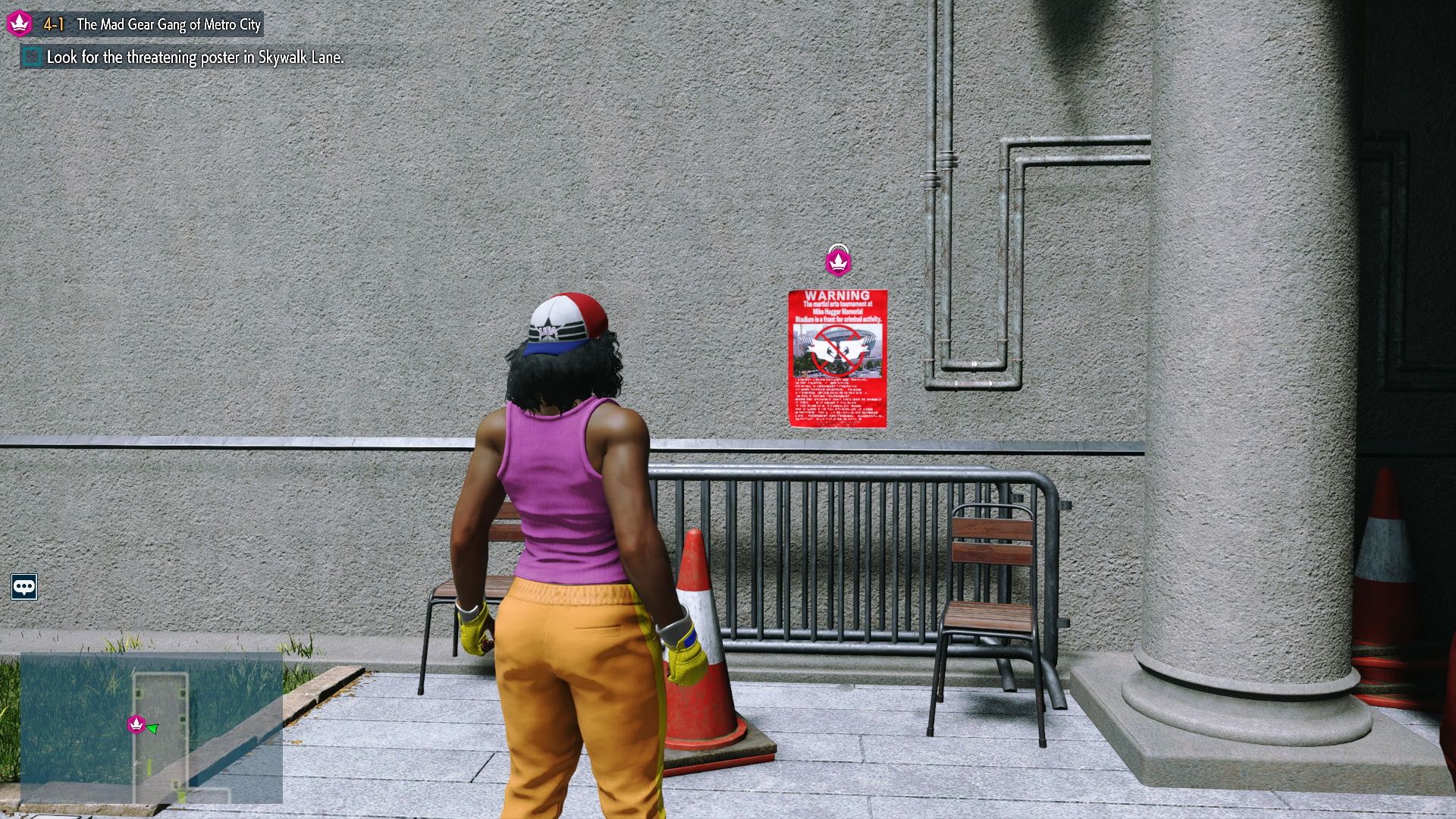 Street Fighter 6, World Tour Chapter 4, The untorn poster on the bridge