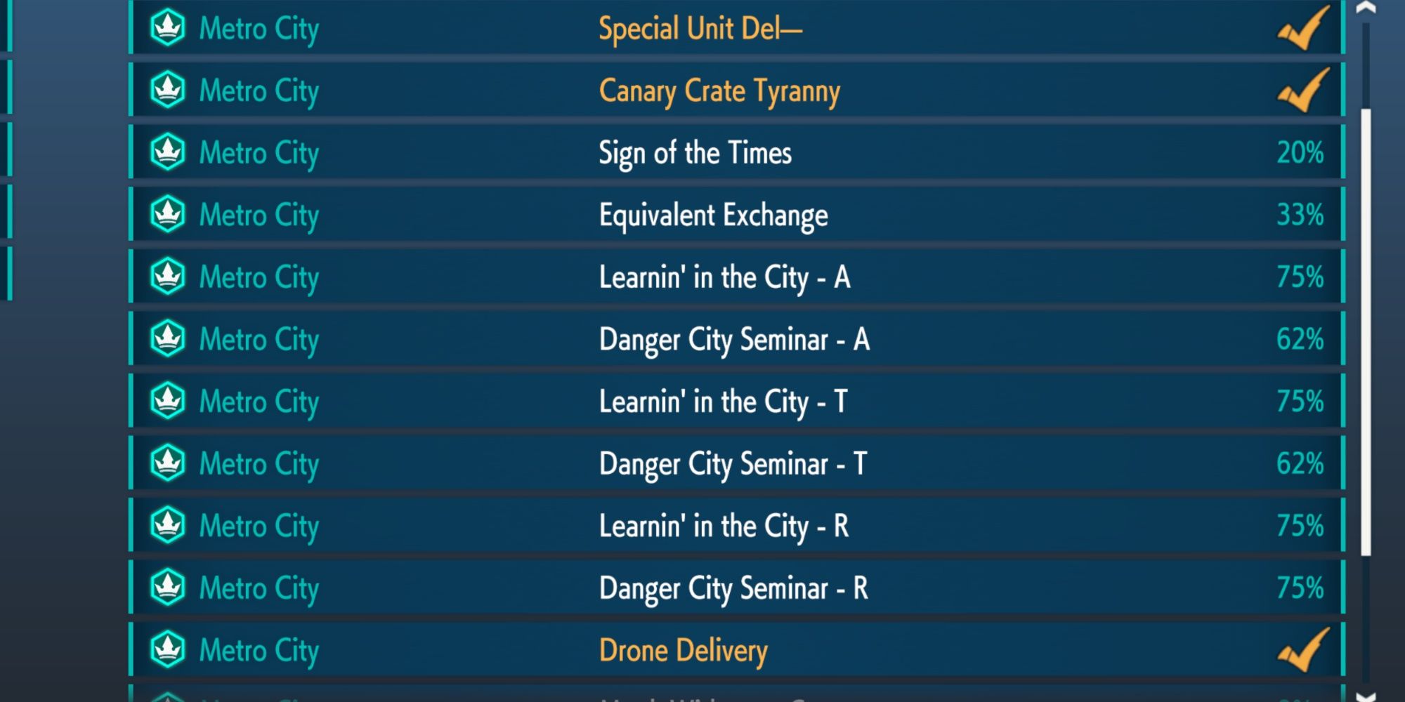 An image of your Sub-Quests in the World Tour mode of Street Fighter 6