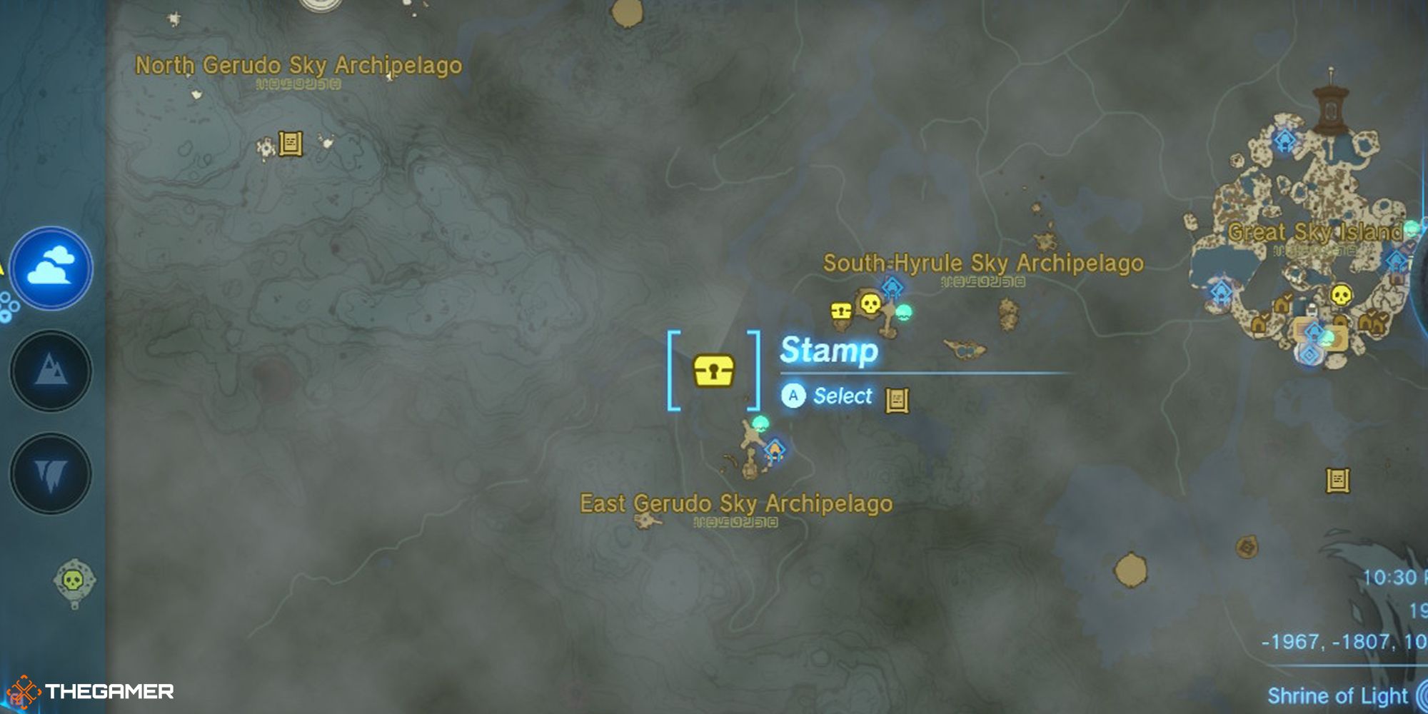 Tears of the Kingdom - East Gerudo Sky Archipelago Old Map Location