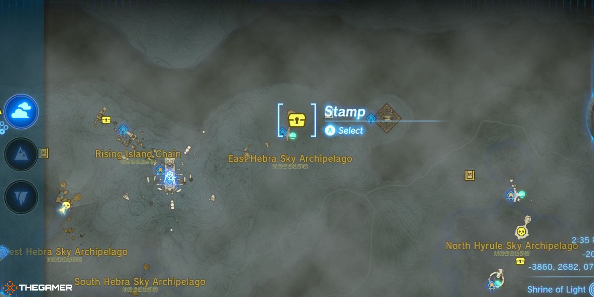Tears of the Kingdom - East Hebra Sky Archipelago Old Map Location-1