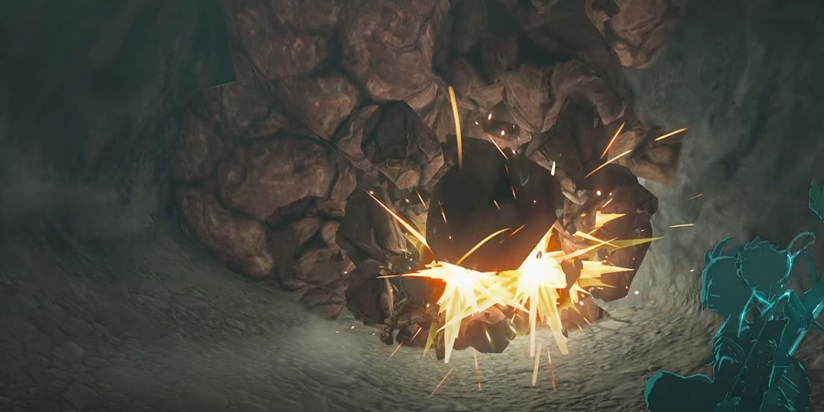 Tears of the Kingdom Ice Cavern Rock Blast