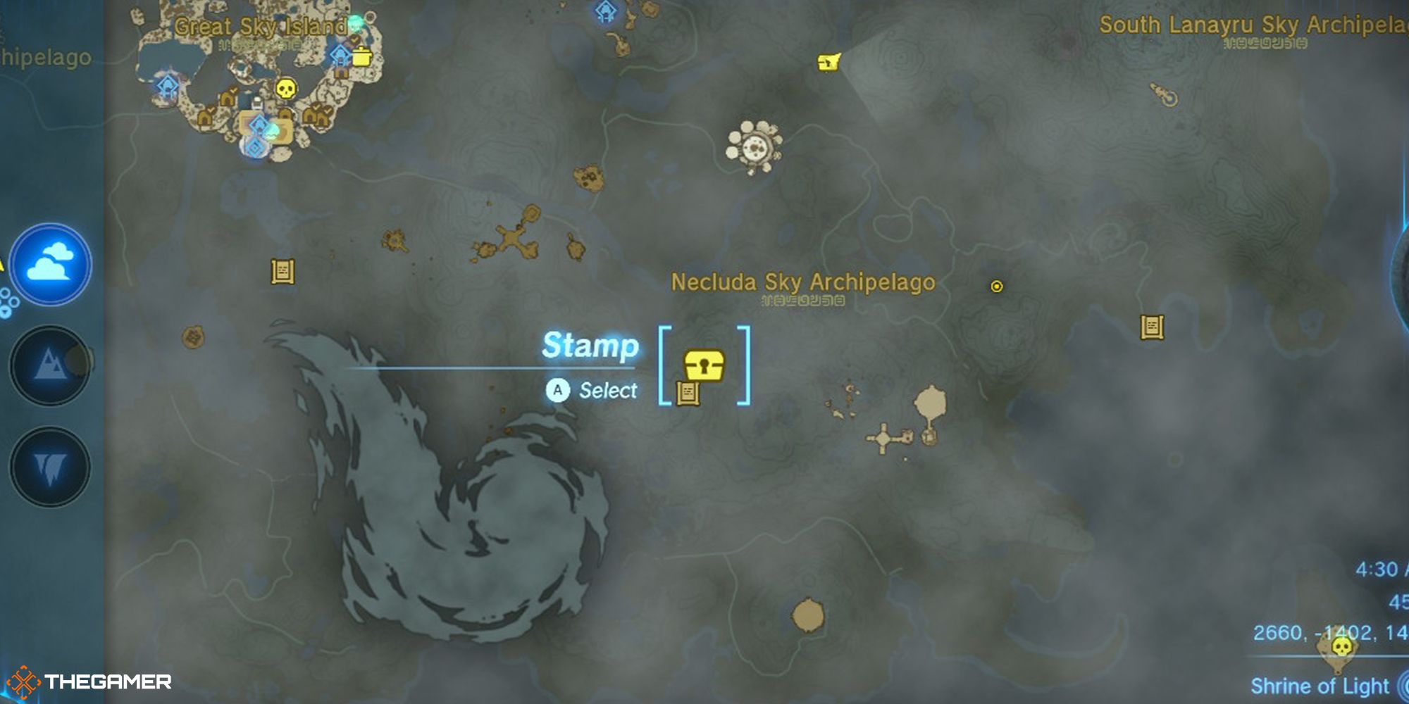 Tears of the Kingdom - Necluda Sky Archipelago Old Map Location