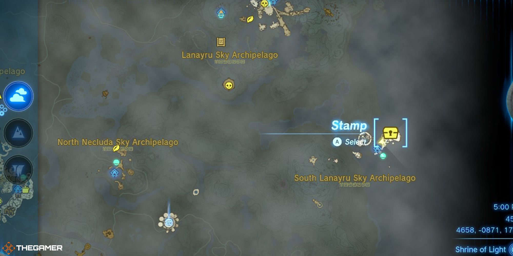 Tears of the Kingdom - South Lanayru Sky Archipelago Precarious Old Map Location