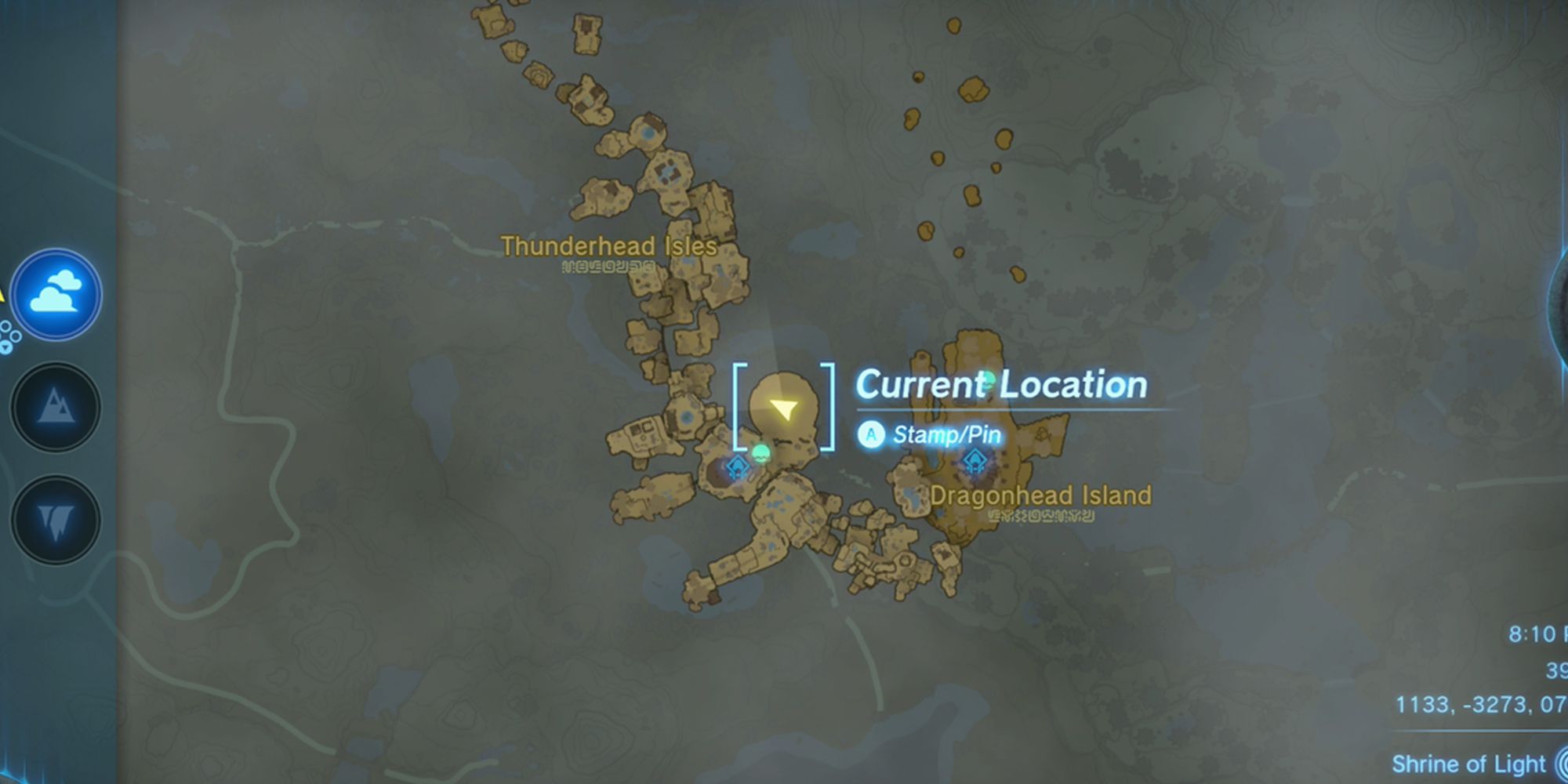 Tears of the Kingdom - Thunderhead Isles Flux Construct Old Map Location