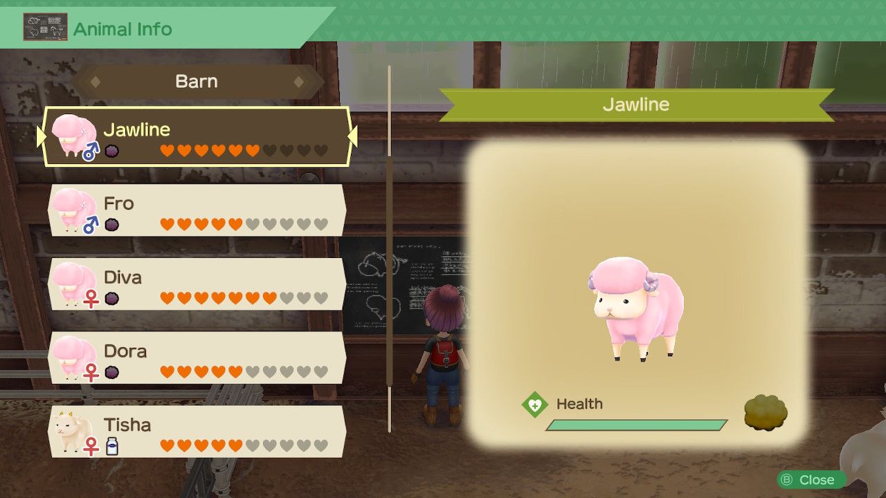 the chalkboard showing animal info in the barn story of seasons a wonderful life farming guide farm tips