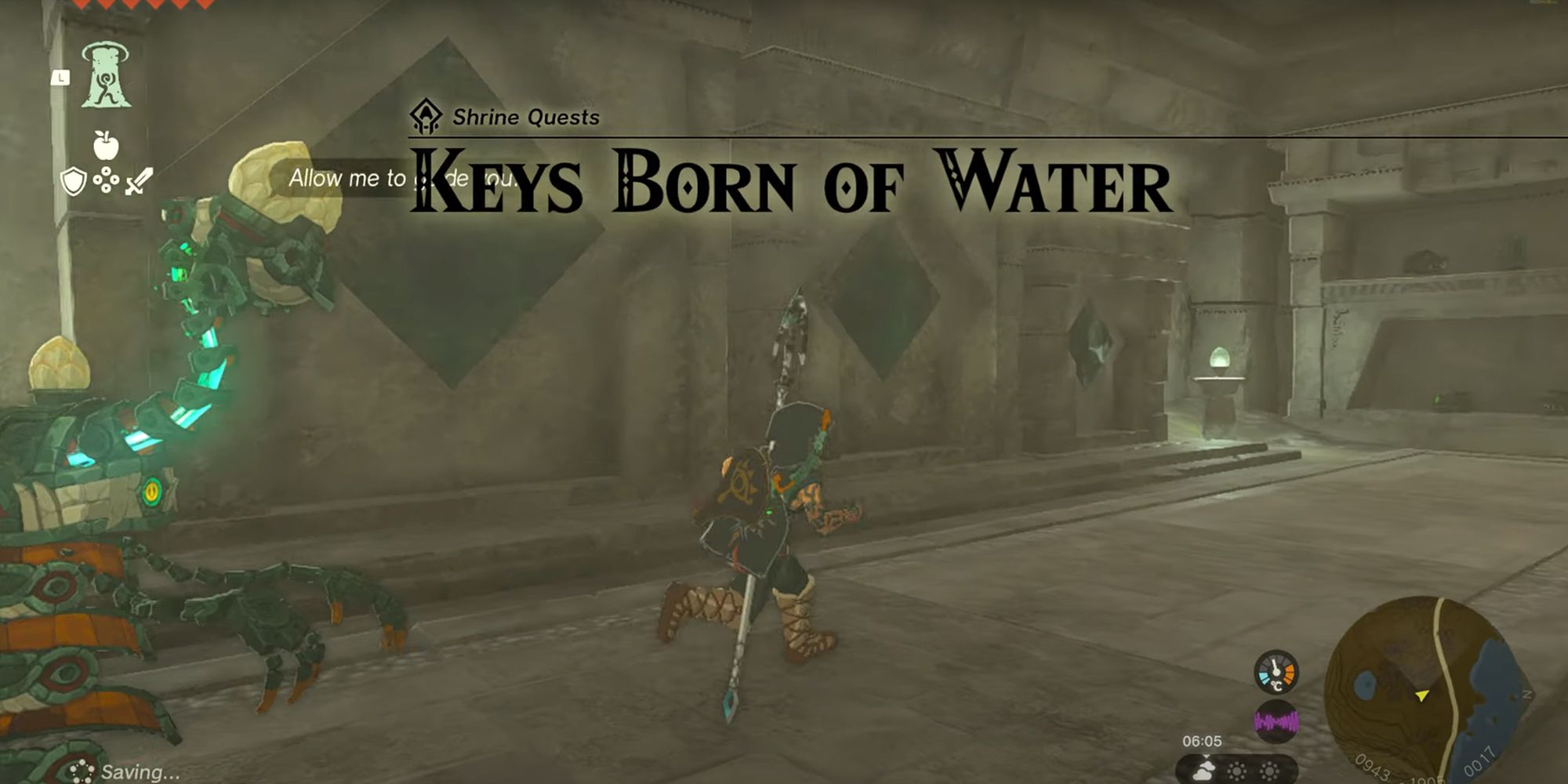 Tears of the Kingdom Keys Born of Water quest received