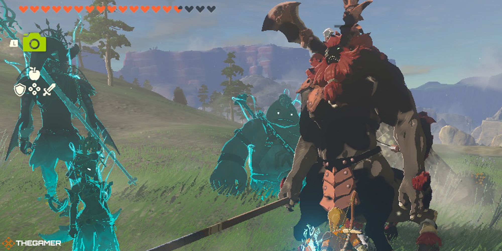 The Legend of Zelda Tears of the Kingdom - Lynel and Avatars with Link