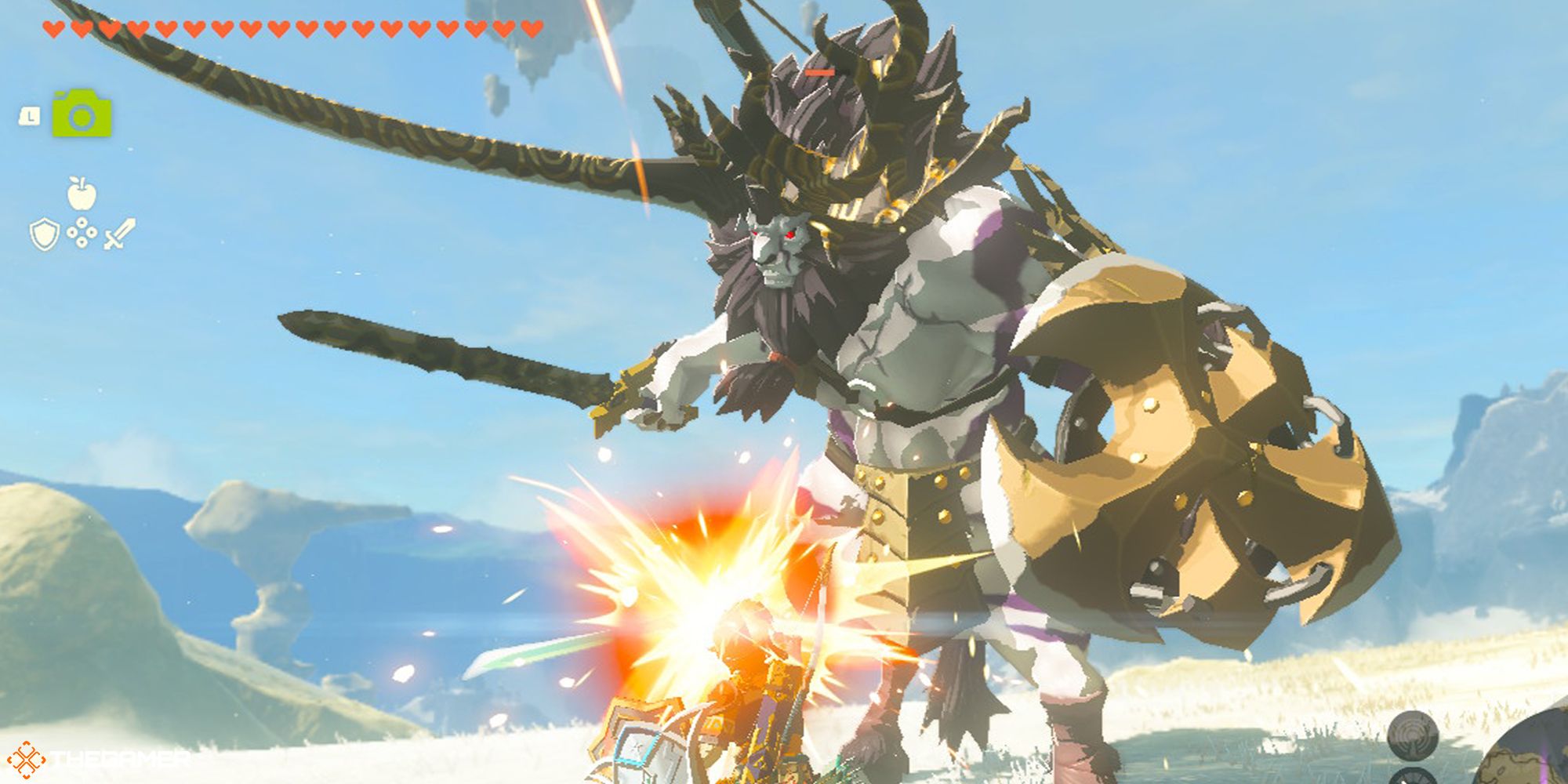 The Legend of Zelda Tears of the Kingdom - Lynel and Link