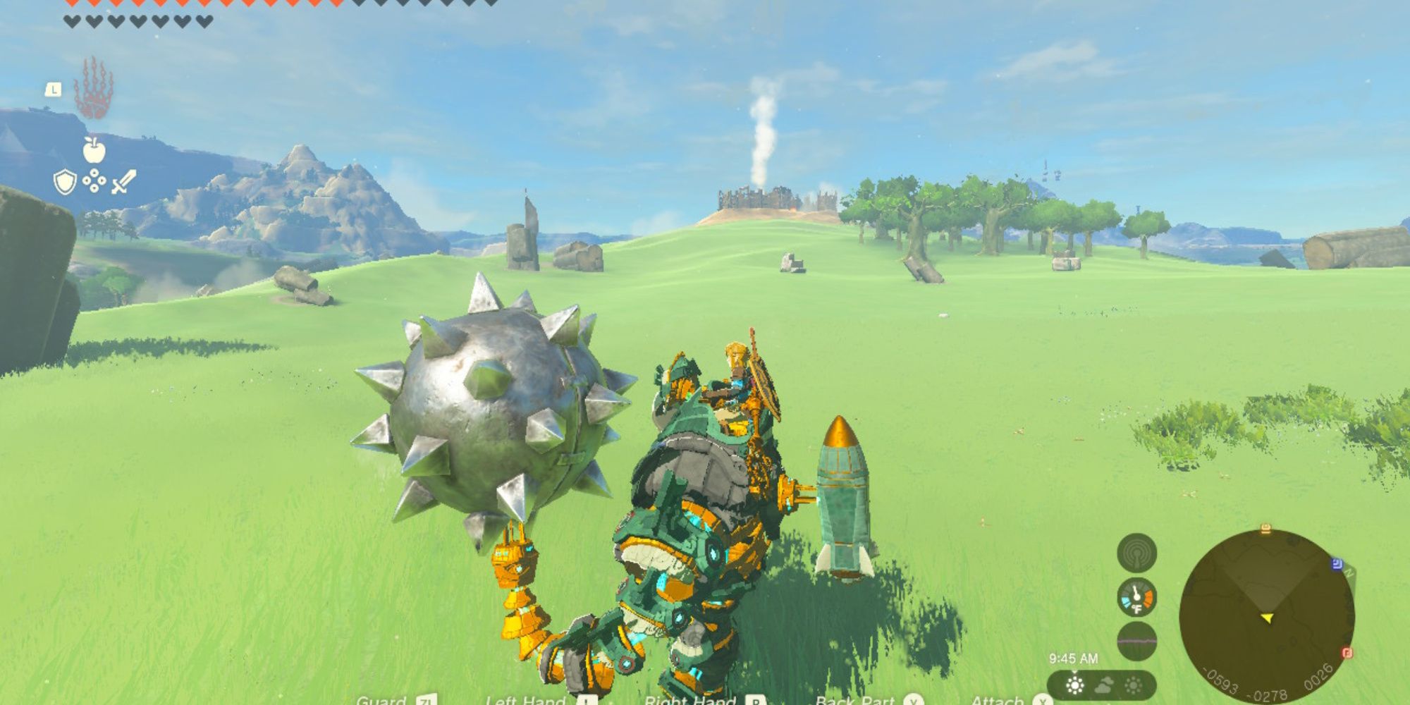 the legend of zelda tears of the kingdom mineru's construct attached to a rocket on her back