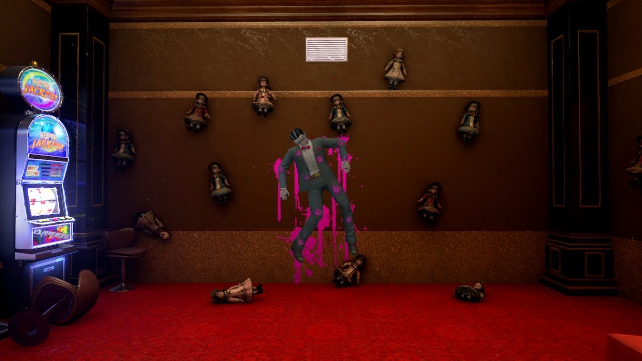 The Nail Man murder scene in the club in Master Detective Archives Rain Code.